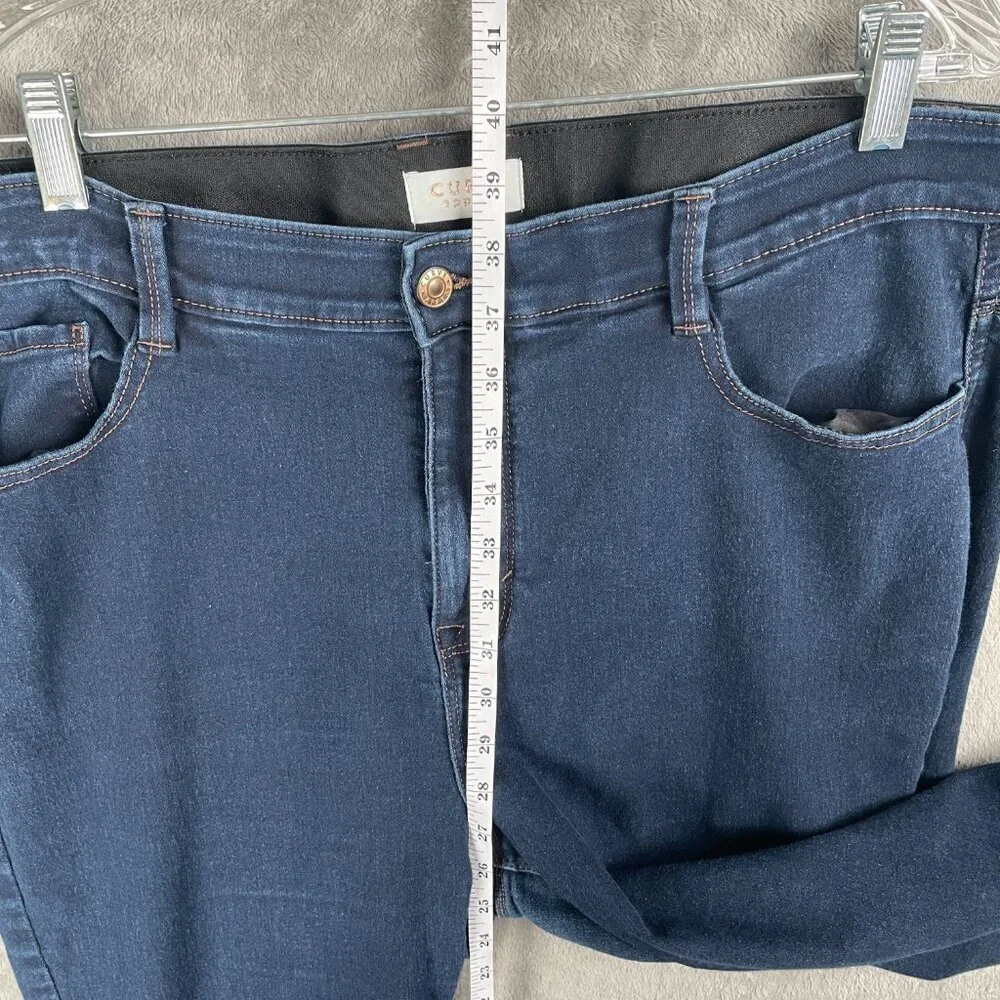 Curve Appeal Skinny Jeans Women’s 20W Dark Wash Mid Rise Stretch Minimal Clean - Picture 6 of 9
